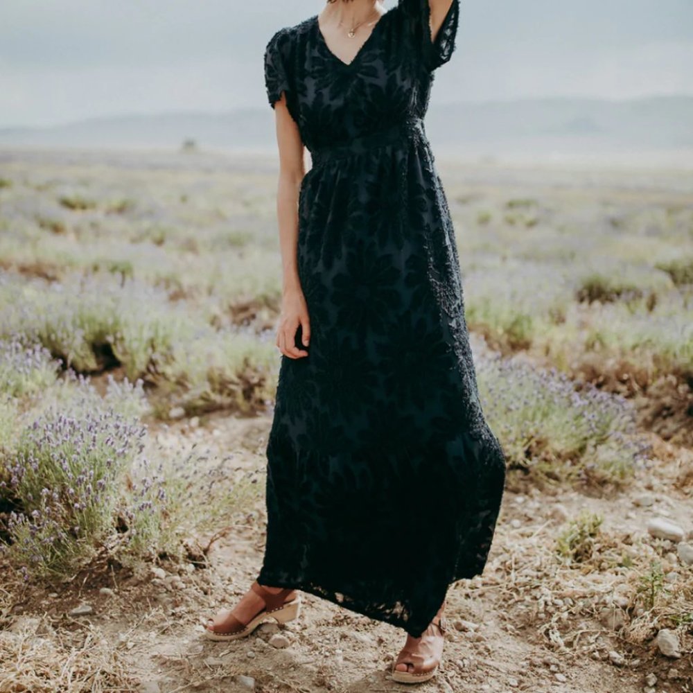 Piper & Scoot: The Theater Detail Maxi Dress in Navy